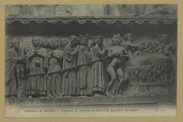 REIMS. 157. Cathédrale de Fragment du Tympan du Portail du Jugement, les damnés / N.D., phot.
