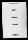 Recy. Mariages 1793-1861