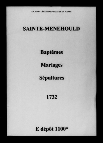 Sainte-Menehould. Baptêmes, mariages, sépultures 1732