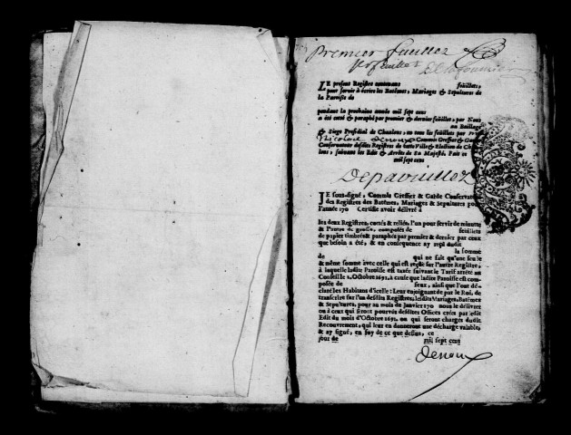 Soudé-Sainte-Croix. Baptêmes, mariages, sépultures 1705-1717