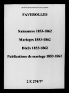Faverolles-et-Coëmy. Naissances, mariages, décès, publications de mariage 1853-1862