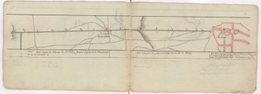 Cartes itineraires grandes routes, 1786 : Route de Paris à Mézières par Fismes Reims et Rethel, de La Neuvilette à Reims.