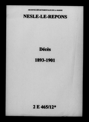 Nesle-le-Repons. Décès 1893-1901