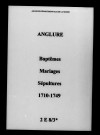 Anglure. Baptêmes, mariages, sépultures 1710-1749