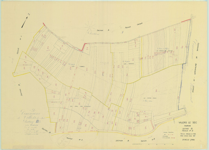 Villers-le-Sec (51635). Section B2 échelle 1/1250, plan mis à jour pour 1971, plan non régulier (papier)