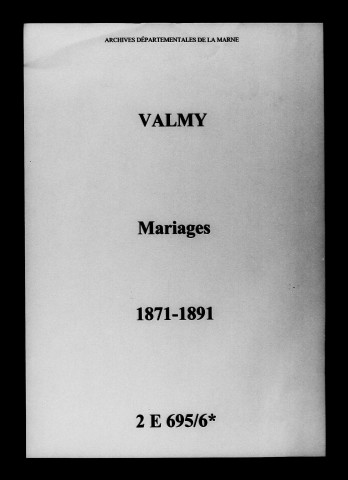Valmy. Mariages 1871-1891