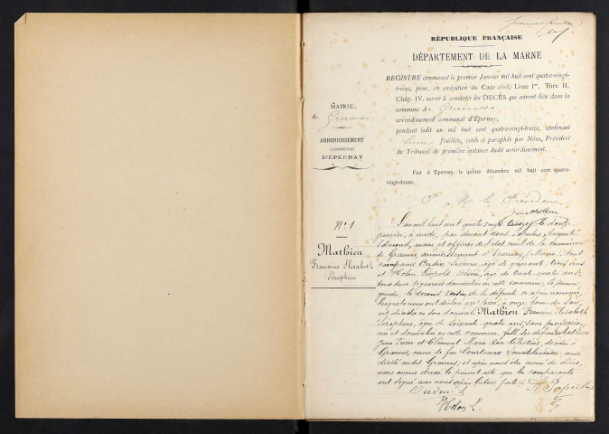 Grauves. Décès 1893-1912