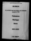 Huiron. Naissances, mariages, décès 1813-1832