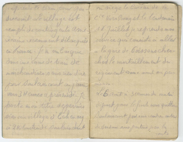 Troisième carnet de route de Jules Regnauld (juillet 1917 - novembre 1918).