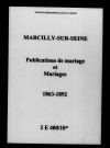Marcilly-sur-Seine. Publications de mariage, mariages 1863-1892