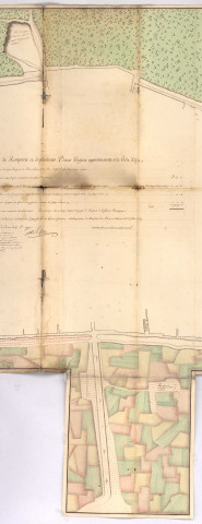 Plan des fossés des remparts et de plusieurs places vagues appartenant à la ville d'Ay, dressé par Lefevre le 4 octobre 1777. Plan homologué par arrêt en conseil d'état tenu à Versailles le 10 mars 1778.