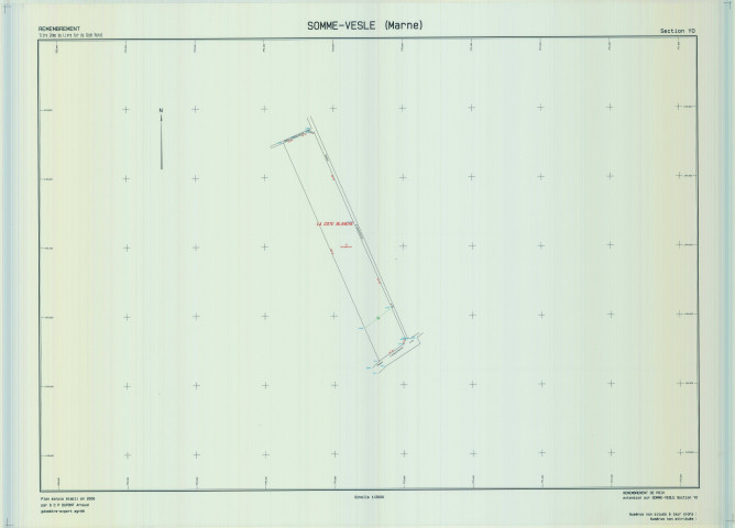 Somme-Vesle (51548). Section YO 1 échelle 1/2000, plan remembré pour 2006 (remembrement de Poix ), plan régulier (calque)