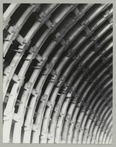 REIMS. Basilique Saint-Remi. Détail de la charpente de la nef.