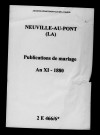 Neuville-au-Pont (La). Publications de mariage an XI-1880