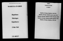 Mareuil-en-Brie. Baptêmes, mariages, sépultures 1740-1769