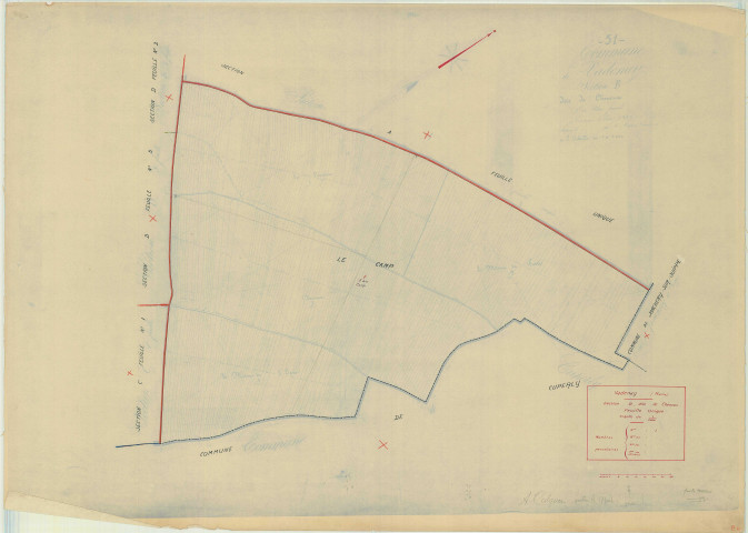 Vadenay (51587). Section B échelle 1/4000, plan mis à jour pour 1934, plan non régulier (papier)