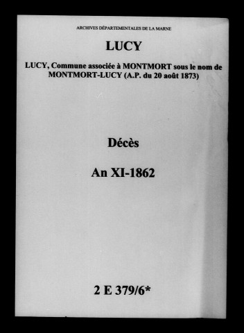 Lucy. Décès an XI-1862