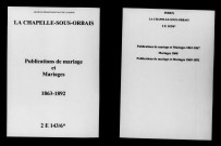 Chapelle-sous-Orbais (La). Publications de mariage, mariages 1863-1892