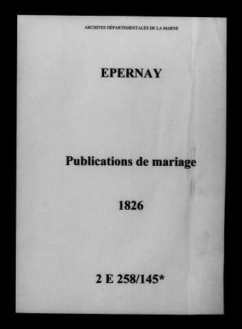 Épernay. Publications de mariage 1826