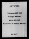 Sept-Saulx. Naissances, mariages, décès, publications de mariage 1853-1862