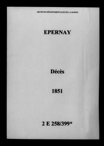 Épernay. Décès 1851