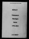 Rosay. Naissances, mariages, décès 1792-1812