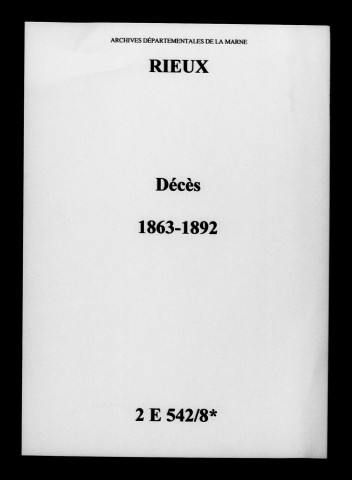 Rieux. Décès 1863-1892