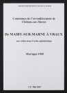 Communes de Mairy-sur-Marne à Vraux de l'arrondissement de Châlons. Mariages 1905