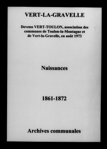 Vert-la-Gravelle. Naissances 1861-1872