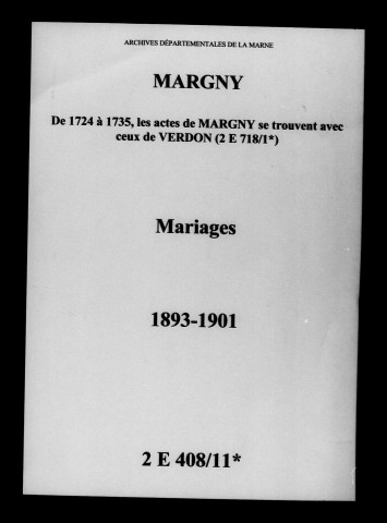 Margny. Mariages 1893-1901