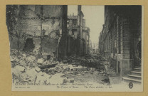 REIMS. Guerre 1914-1915. Le Crime de Reims Le faubourg Cérès. The Crime of Reims - The Ceres district / L.L. Levy fils et Cie.
Paris[s.n.].Sans date