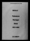 Rosay. Naissances, mariages, décès 1813-1842