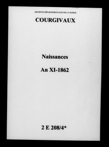 Courgivaux. Naissances an XI-1862