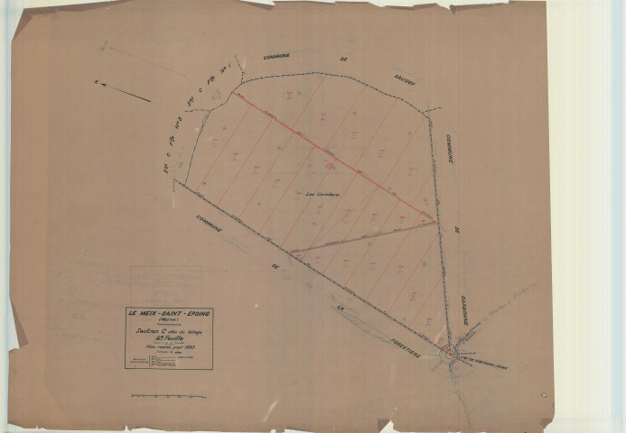 Meix-Saint-Epoing (Le) (51360). Section C4 échelle 1/5000, plan mis à jour pour 01/01/1933, non régulier (calque)