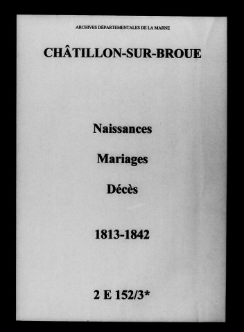 Châtillon-sur-Broué. Naissances, mariages, décès 1813-1842