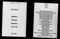 Bagneux. Baptêmes, mariages, sépultures 1566-1748