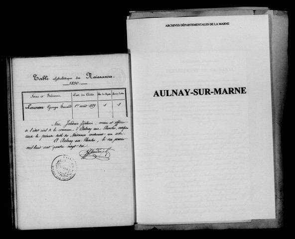 Aulnay-aux-Planches. Naissances 1889