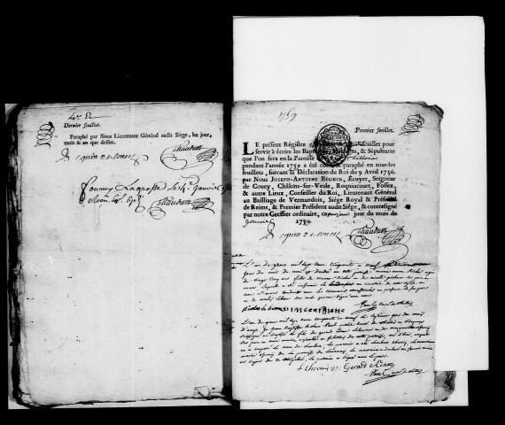 Thillois. Baptêmes, mariages, sépultures 1759