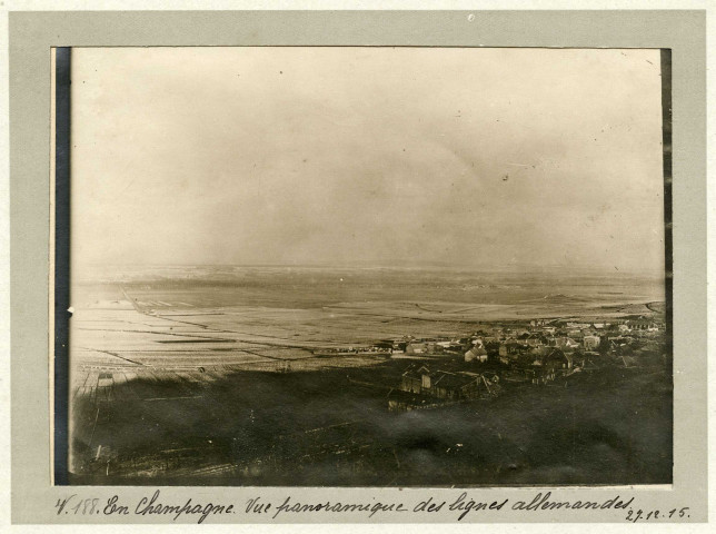 En Champagne. Vue panoramique des lignes allemandes, 27 décembre 1915.