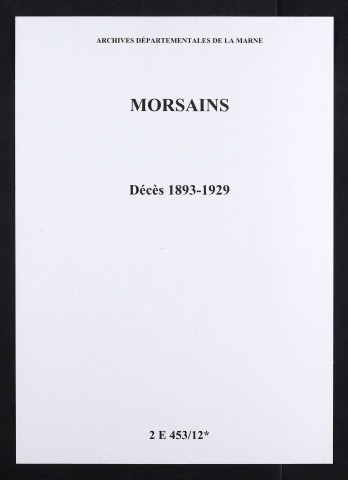 Morsains. Décès 1893-1929