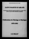 Ablois. Publications de mariage, mariages 1878-1892