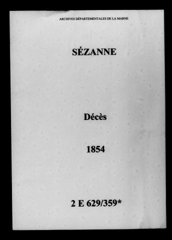 Sézanne. Décès 1854