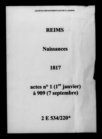 Reims. Naissances 1817