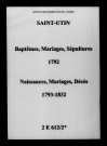 Saint-Utin. Naissances, mariages, décès 1792-1832