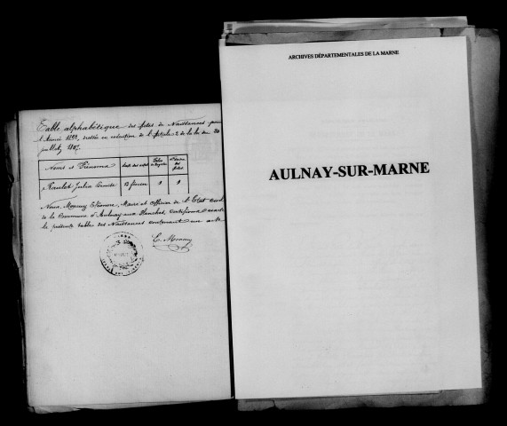 Aulnay-aux-Planches. Naissances 1892