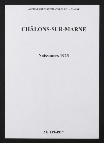 Châlons-sur-Marne. Naissances 1923
