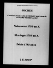 Joches. Naissances, mariages, décès 1793-an X