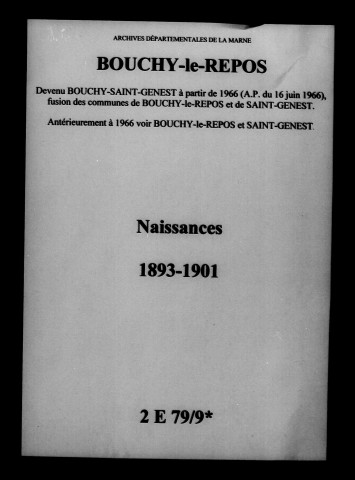 Bouchy-le-Repos. Naissances 1893-1901