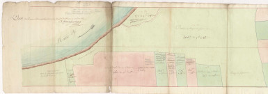 Châlons-sur-Marne. Plan des terrains à traverser par le nouveau canal de la Marne en aval du pont, 1788.