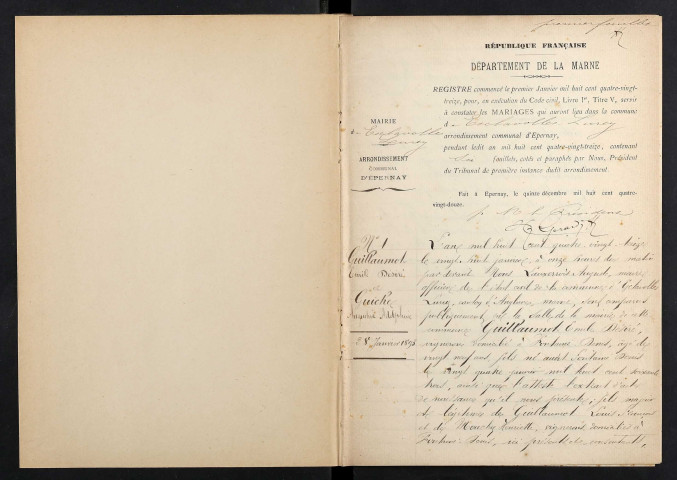 Esclavolles-Lurey. Mariages 1893-1929